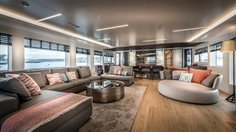 Saloon aboard a real yacht project