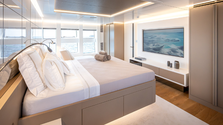 Bedside reading light aboard a yacht